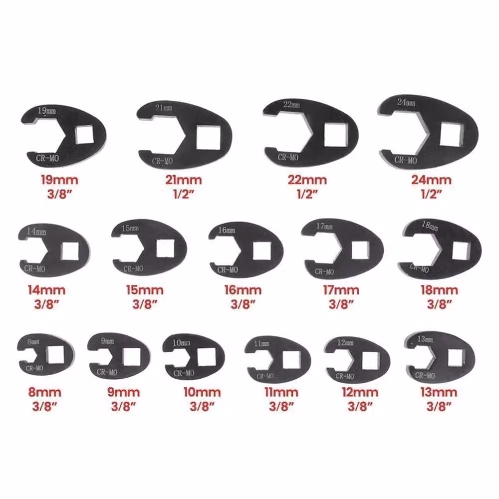 Nordara 19-Piece Metric Crowfoot and Flare Nut Wrench Set in Black Steel – 3