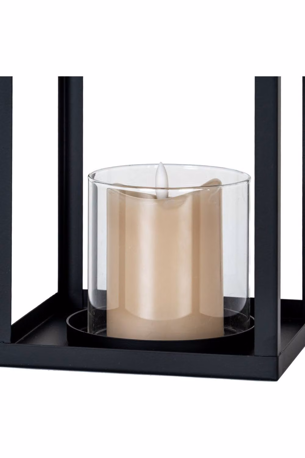KDMD Astra Medium Modern Metal and Glass Lantern with Candle Holder in Black – 3
