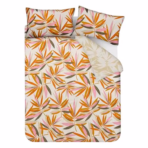 Sleepdown Smart Living Reversible Floral Duvet Cover and Pillowcase Set in Multicolour Microfibre Polyester – 2