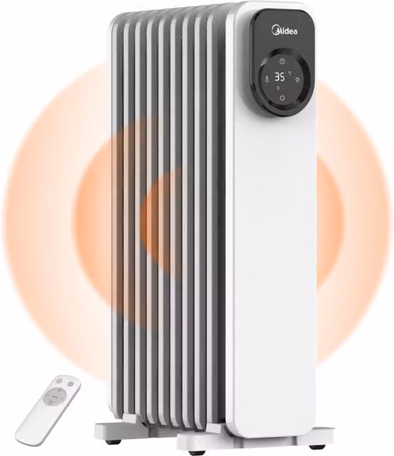 Livingandhome Freestanding Fan Heater with Remote Control and Overheat Protection, White