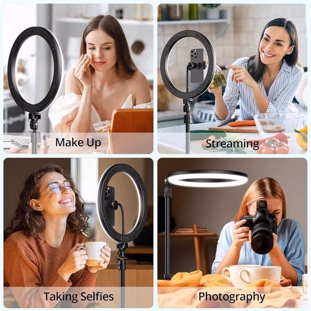 VOGREX 12 Inch Selfie Ring Light with Tripod and Phone Holder in Black – 2