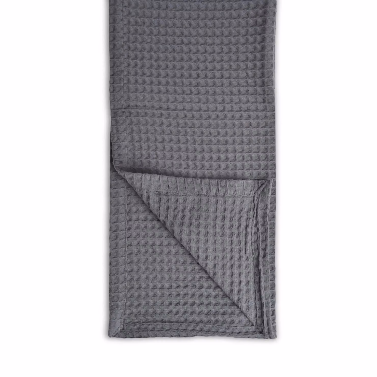 Allure Bath Fashions Luxury Waffle Pique Cotton Throw Blanket in Dark Grey – 2
