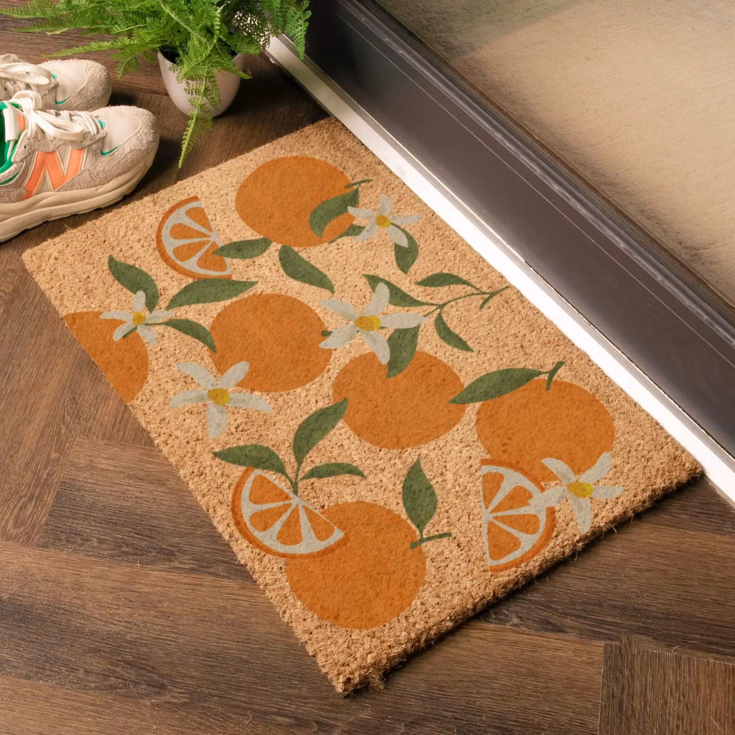 Artsy Mats Orange Pattern Coir Doormat in Brown, W/D: 60 x 40 cm – 2