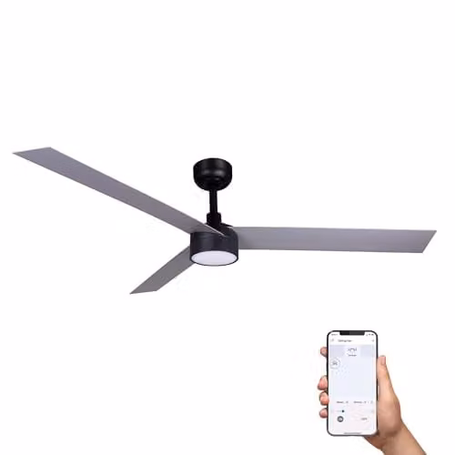 Faro Barcelona Cruiser XL Smart LED Ceiling Fan, Black and Aluminium, 160 cm – 1