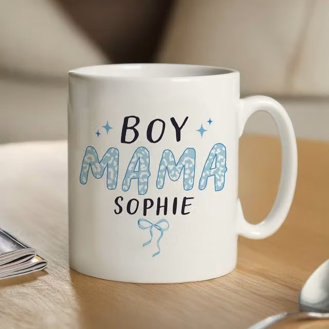Personalised Memento Company Women's Personalised Boy Mama Ceramic Mug in White