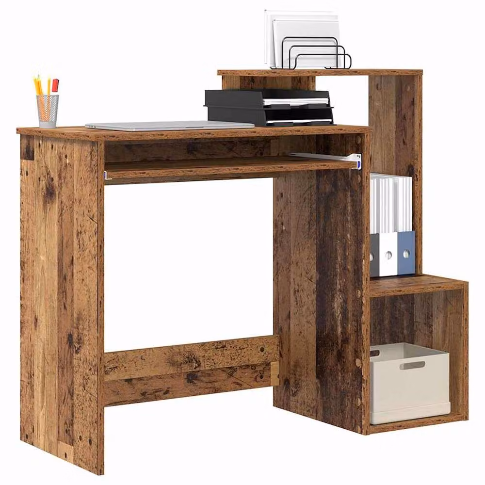 Berkfield Home Brown Rustic Computer Desk in Engineered Wood – 3