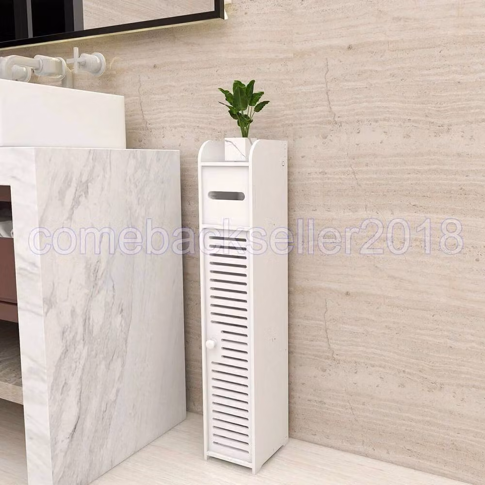 EONLION White Freestanding Bathroom and Bedroom Storage Cabinet with Hinged Doors and Internal Shelves – 3