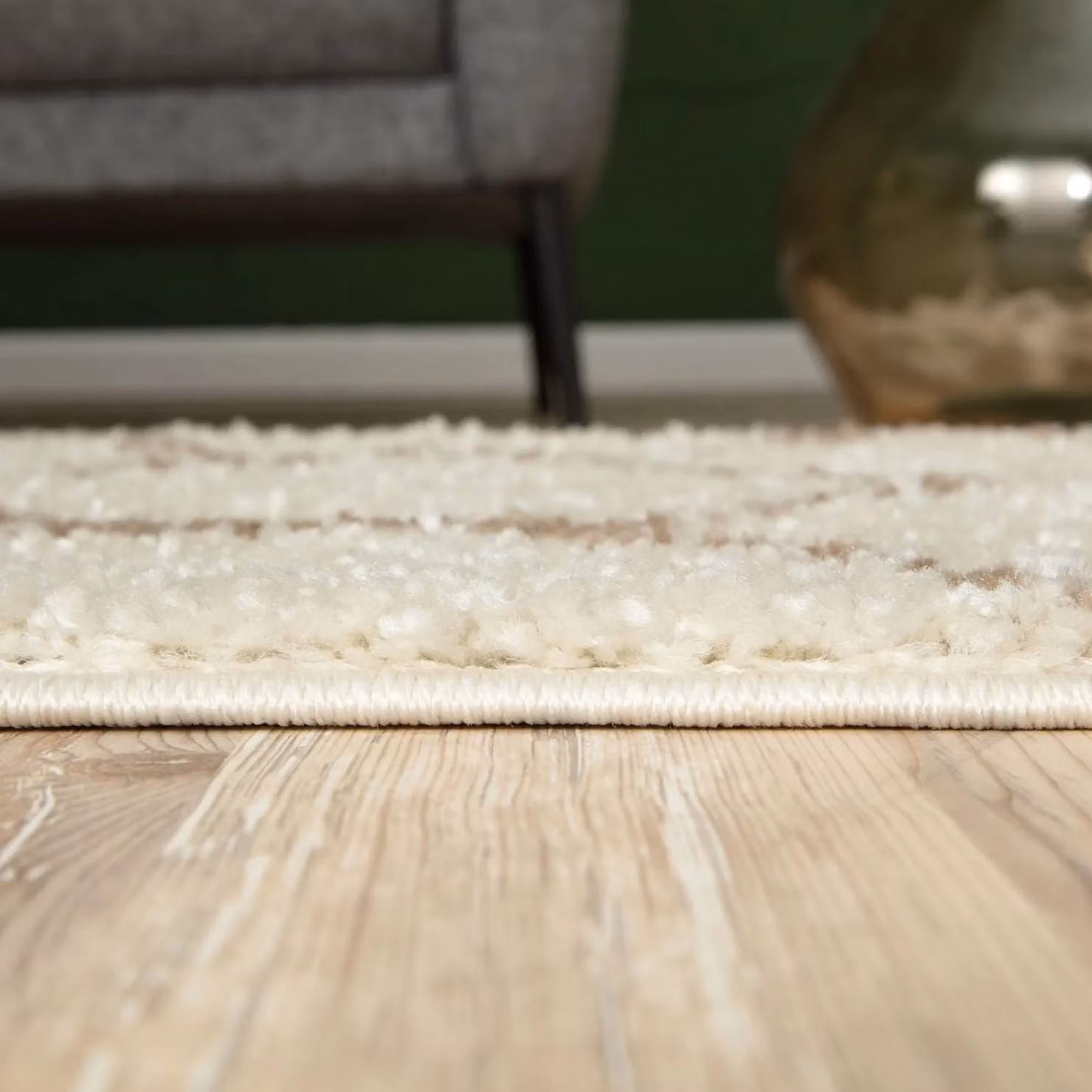THE RUGS Soft Moroccan Shaggy Rug, Ivory and Beige, W: 80 cm, L: 300 cm – 3