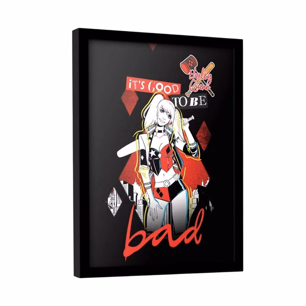 Batman Harley Quinn Multicolour Framed Paper Poster in Black – 3
