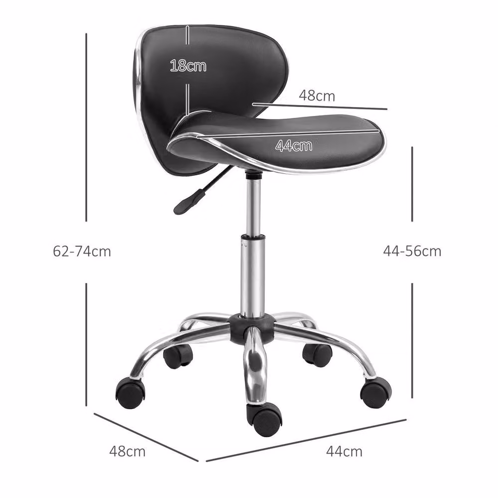 VOGREX Black Rolling Salon Technician Stool – 2