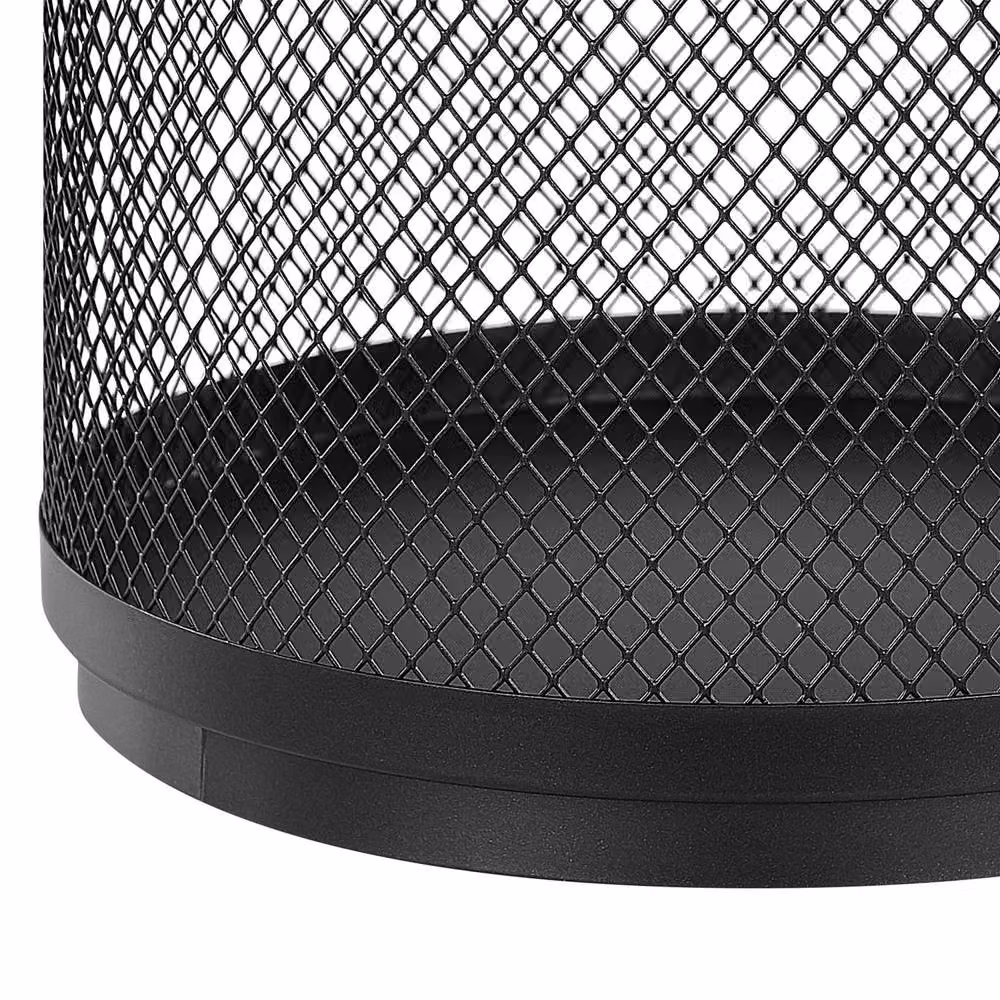 Wyld and Coco Black Metal Pillar Candle Holder Lantern, Height: 24 cm – 6