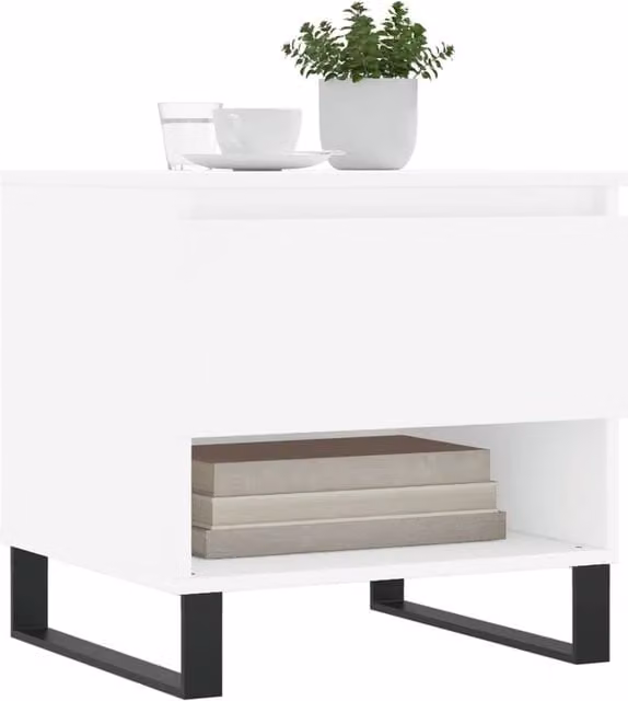 Berkfield Home Modern Nested Coffee Table Set of 2, White, W/D/H: 50 x 46 x 50 cm – 1