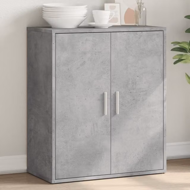Berkfield Home Sideboard in Concrete Grey, Engineered Wood, W/D/H: 60 x 31 x 70 cm – 1