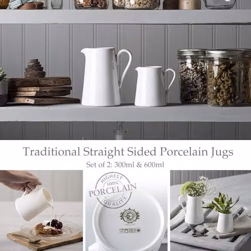 WM Bartleet & Sons Ceramic Jug Set of 2 in White – 2