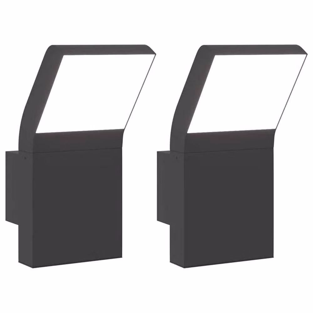 Berkfield Home Set of 2 Black Die-cast Aluminium Outdoor LED Wall Lights – 2