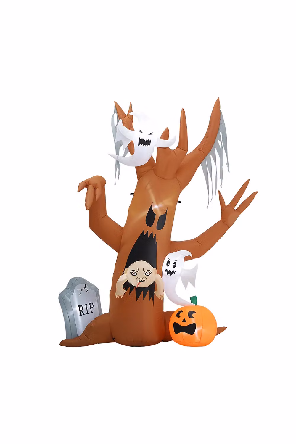 Living and Home 8ft Inflatable Halloween Ghost Tree and Pumpkins in Brown – 2