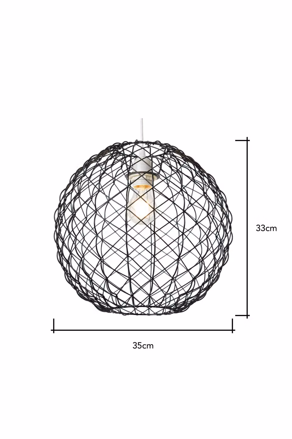 BHS Lighting Maya Wireball Easy Fit Modern Sphere Metal Light Shade in Black – 2