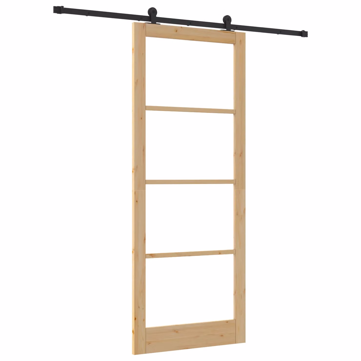 Berkfield Home Orkdal Modern Lacquered Sliding Door with Hardware Set in Beige, W: 93 cm, H: 232 cm – 2