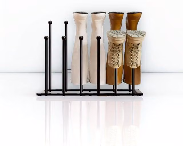 Modcraft Minimalist Freestanding Metal Shoe Rack in Black