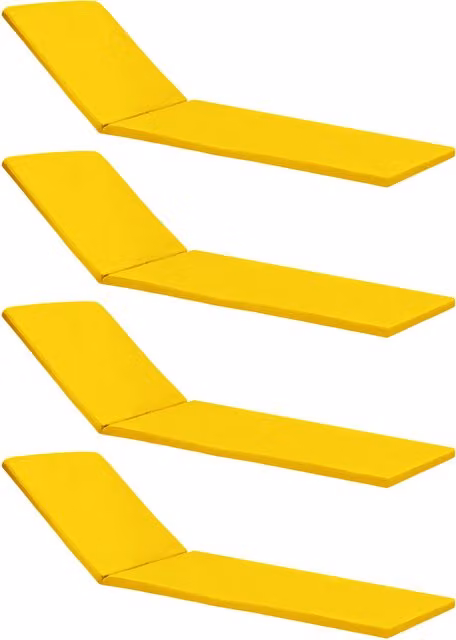 Gardenista Rectangular Outdoor Sun Lounger Cushion in Yellow with Water Repellent Fabric