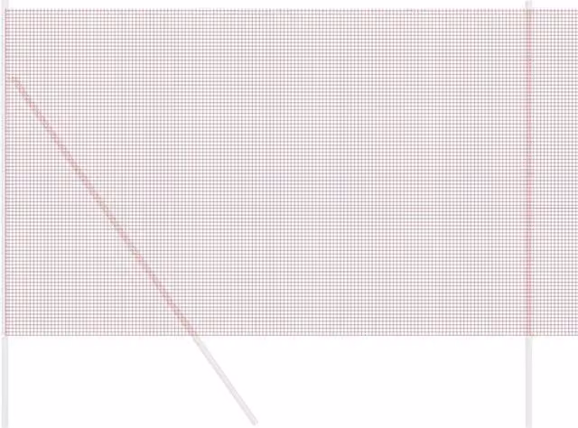 Berkfield Home Red Steel Welded Wire Fence, W: 10 m, H: 1.5 m