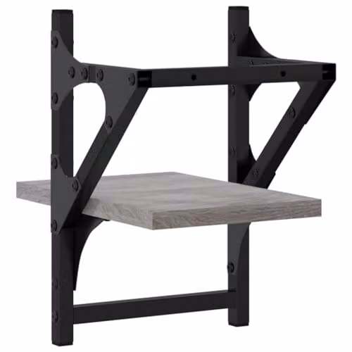 vidaXL Set of 2 Wall Shelves with Bars in Grey Sonoma, W/D/H: 20 x 25 x 30 cm – 5