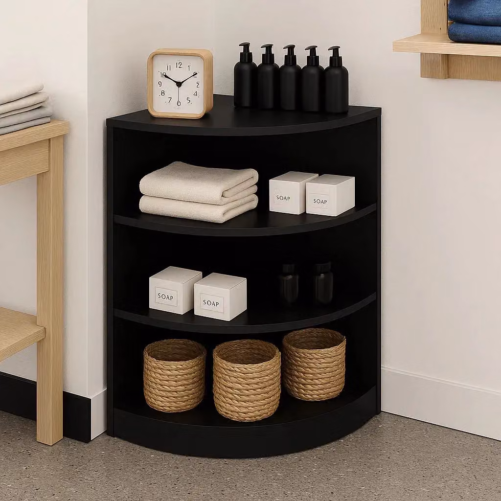 Monstershop LM60 Retail Shop Corner Counter in Black Matt MDF, W/D/H: 60 x 60 x 90 cm – 4