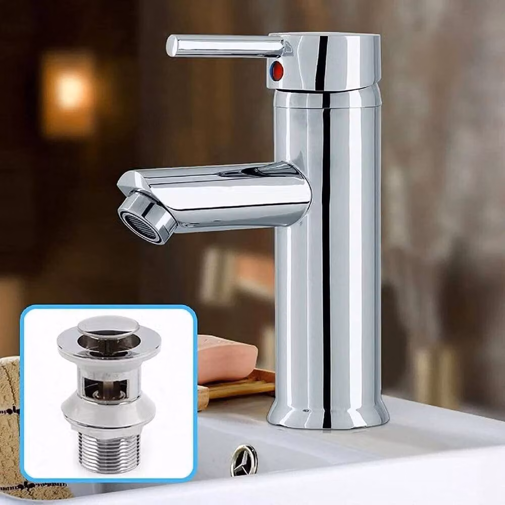 Kelvenix Modern Polished Chrome Brass Bathroom Basin Tap in Silver – 2