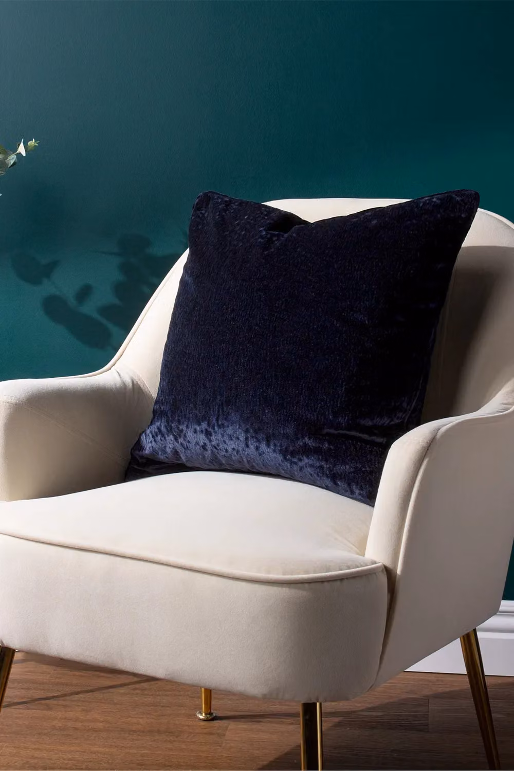 Paoletti Black Velvet Square Cushion with Removable Cover, W/D/H: 50 x 50 x 50 cm – 3