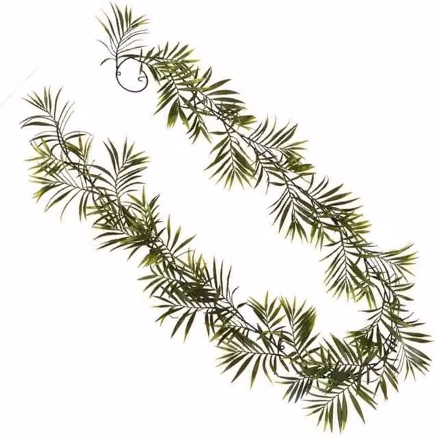 Green Artificial Hanging Palm Leaf Garland, UV and Fire Resistant, Length: 190 cm