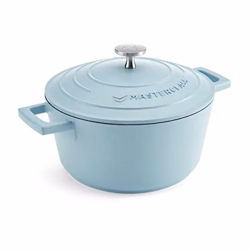 MasterClass Cast Aluminium Casserole Dish with Lid, Blue, 2.5L
