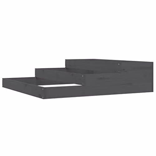 vidaXL Wooden Raised Bed Planter, Grey, W/D/H: 107 x 107 x 27 cm – 1