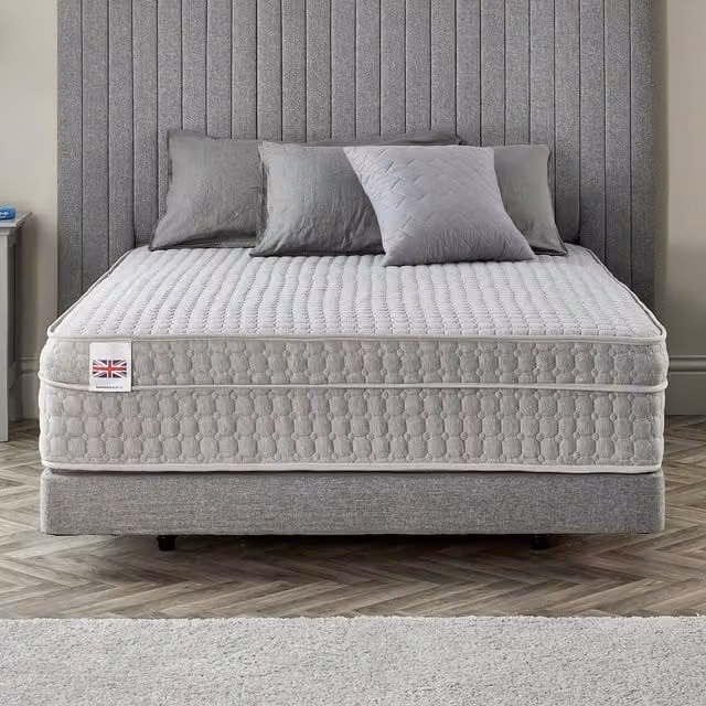 Somnior Beds Ltd Medium Feel High Loft Bubble Pocket Sprung Hybrid Mattress, Grey, W/D/H: 90 x 190 x 28 cm