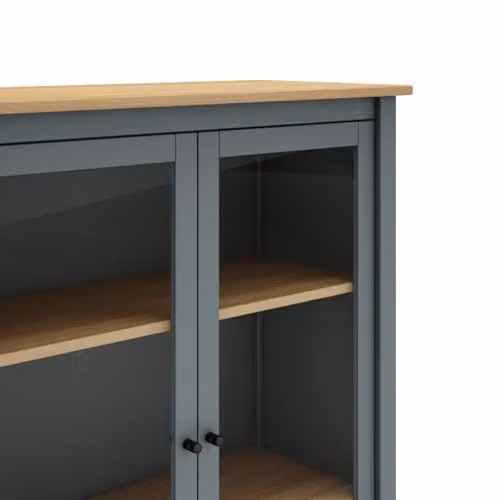 CALICOSY Misti 2-Door Glass Display Cabinet with Internal Shelves, W: 90 cm, H: 110 cm, D: 40 cm – 4