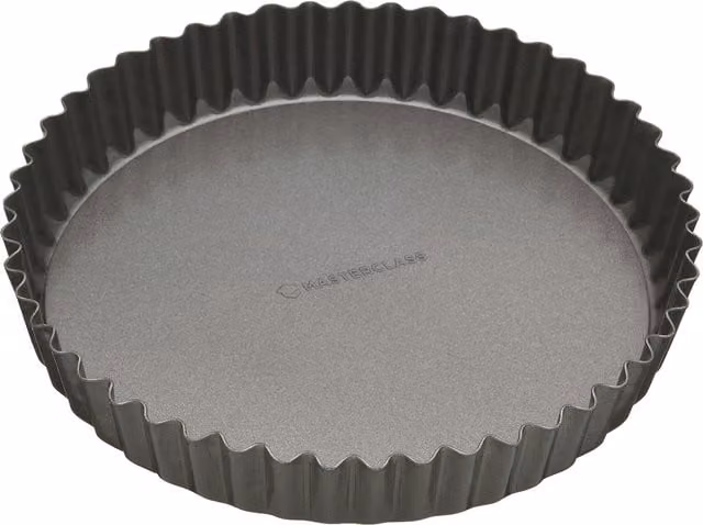 MasterClass Non-Stick Fluted Loose Base Tart Tin, Grey, 25cm – 1