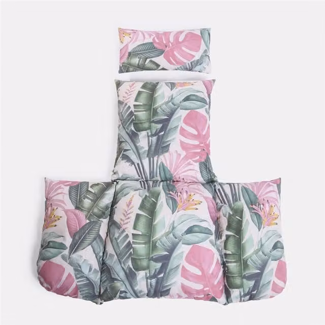 OHS Tropical Outdoor Hanging Egg Chair Cushion in Green and Multicolour
