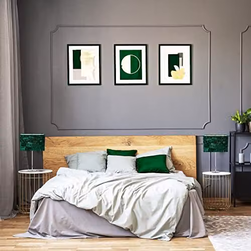 Happy Homewares Modern Rectangular Crushed Velvet Fabric Lamp Shade in Green, Length: 29 cm – 4