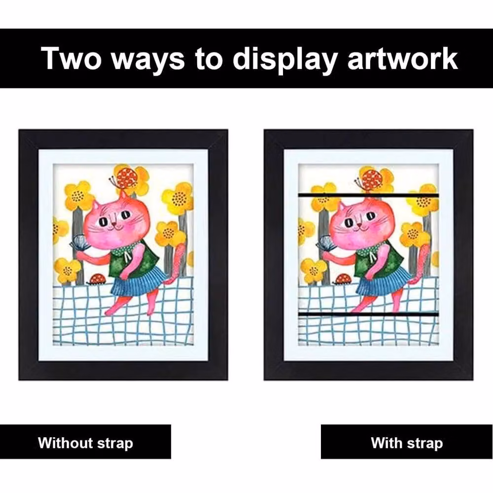 PAWNORA Black A4 Rectangular Metal Art Display Frame for Photos and Drawings – 5