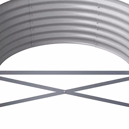 vidaXL Galvanised Steel Garden Raised Bed, Silver, W: 620 cm, D: 80 cm, H: 36 cm – 3