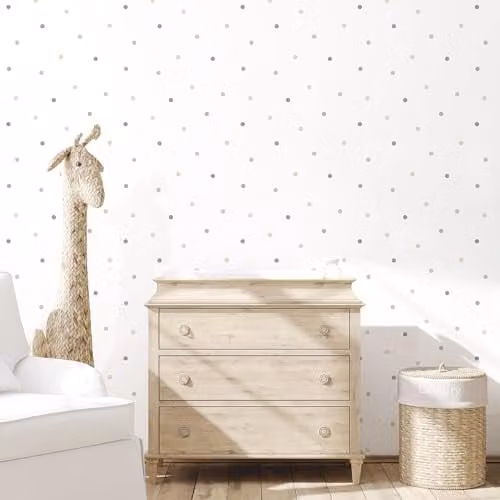Galerie Tiny Tots 2 Dots Abstract Dotted Wallpaper in Beige and Grey