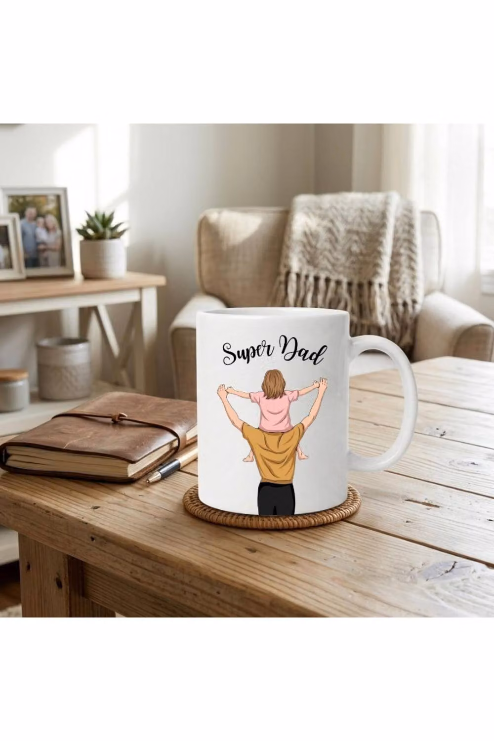 Dyzi Super Dad Ceramic Coffee Mug in White – 3