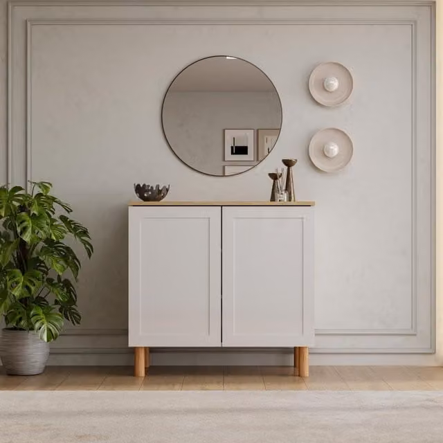 Decorotika Boli Modern Sideboard in White and Oak