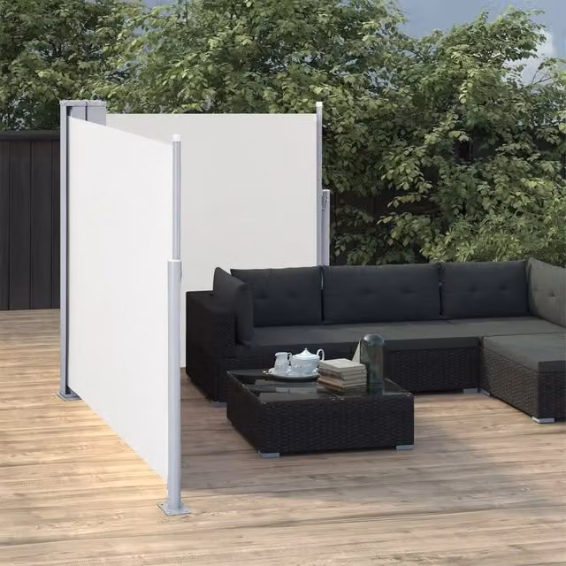 Berkfield Home Retractable Side Awning in Beige, W: 100 cm, D: 600 cm