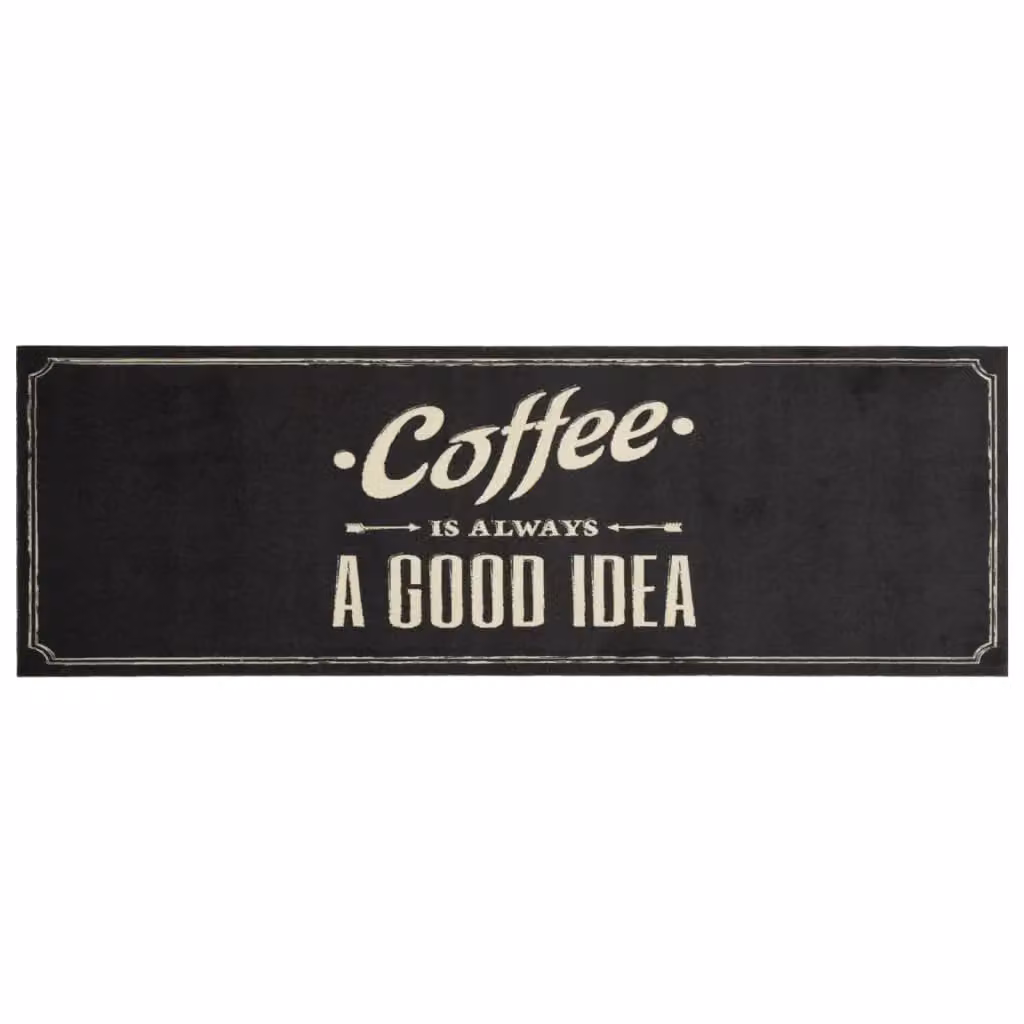 Berkfield Home Washable Velvet Kitchen Rug in Black, W/D/H: 60 x 180 cm – 2