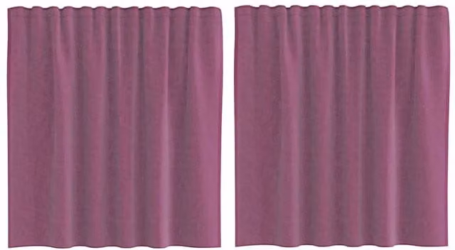 Berkfield Home Purple Voile Fabric Curtains with Rod Pockets, 2 Pack – 1