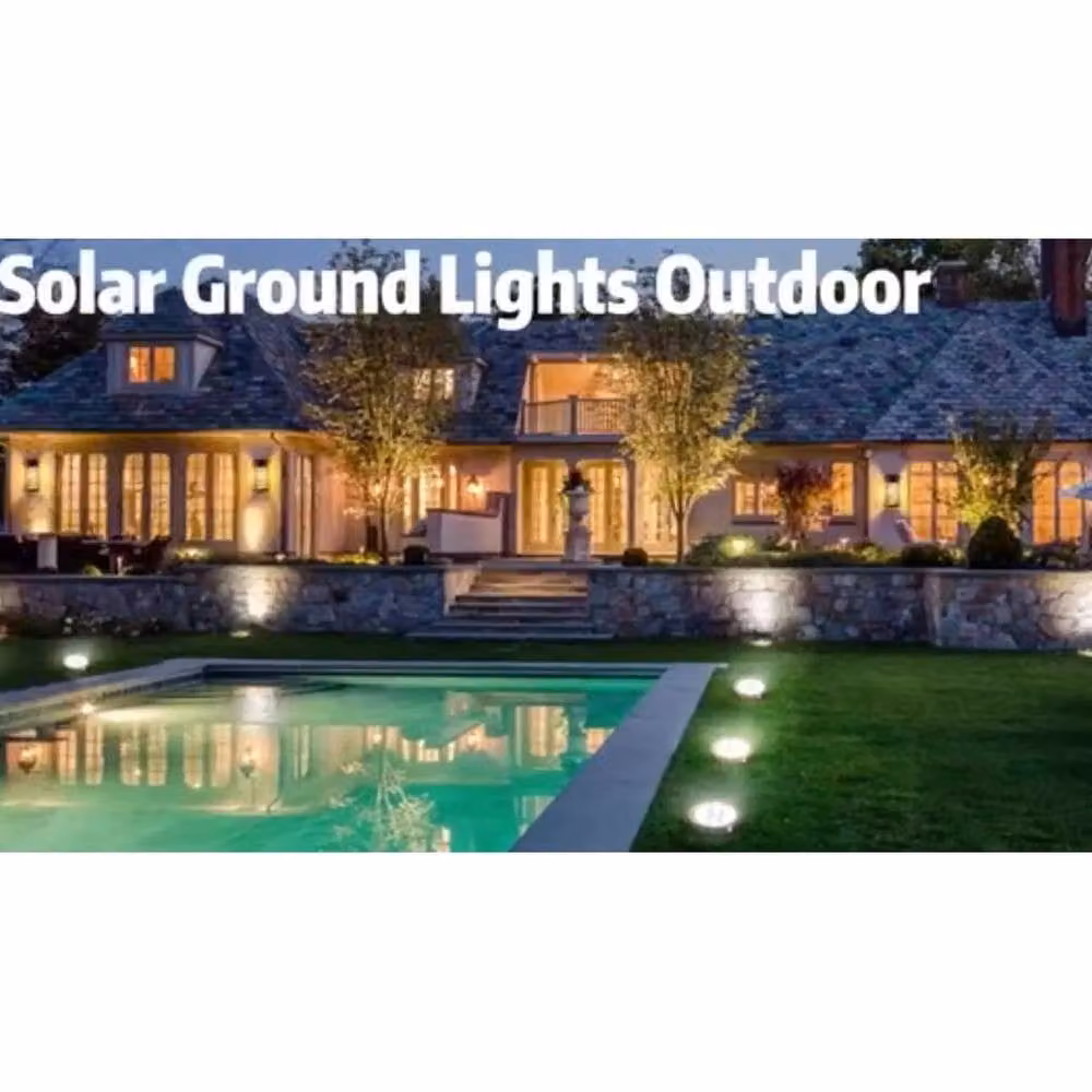 NESTLUNE 8-Pack Silver Solar Powered LED Ground Recessed Lights for Garden and Terrace – 4