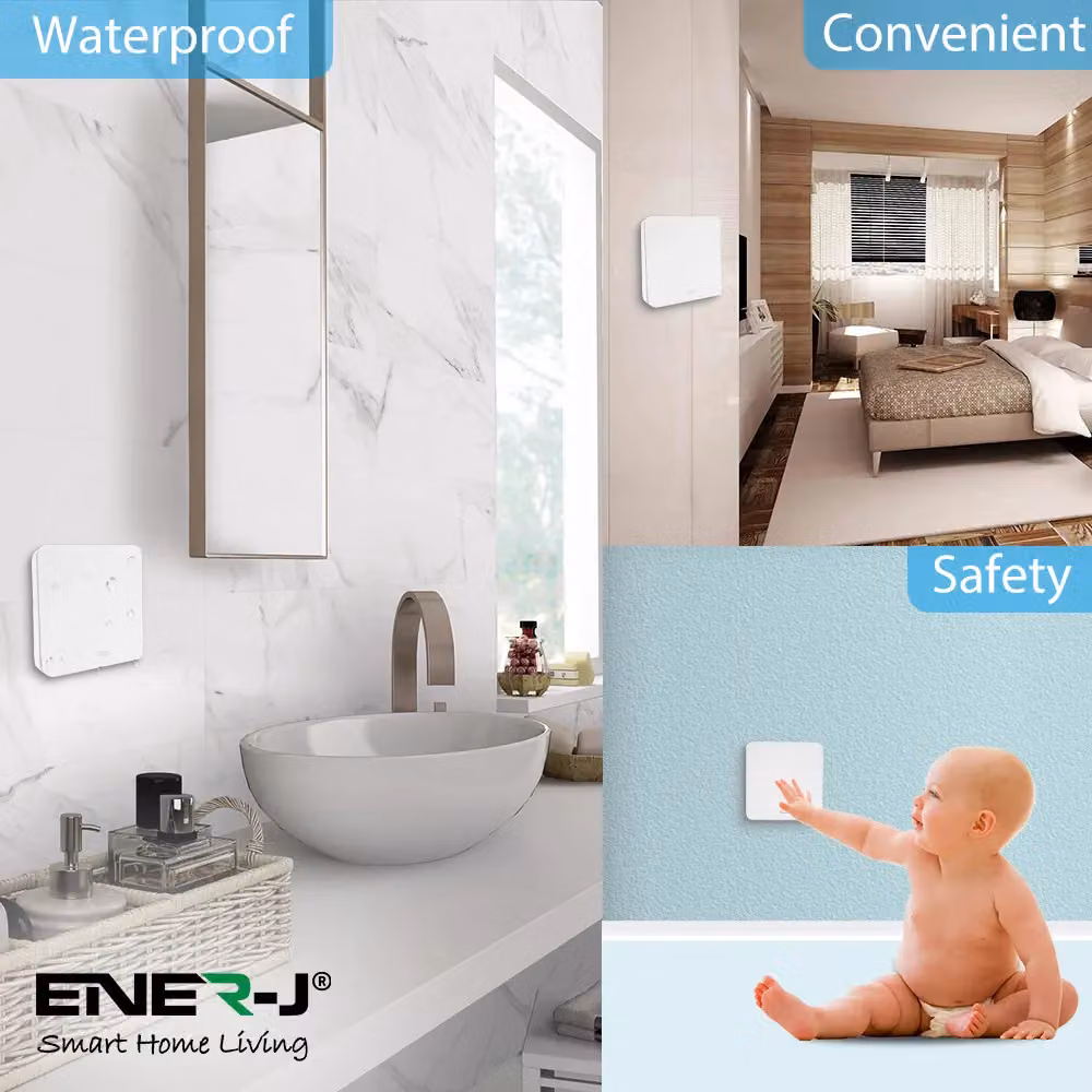 ENER-J 13A Wireless Plug with 1 Gang Wireless Kinetic Switch, White – 2