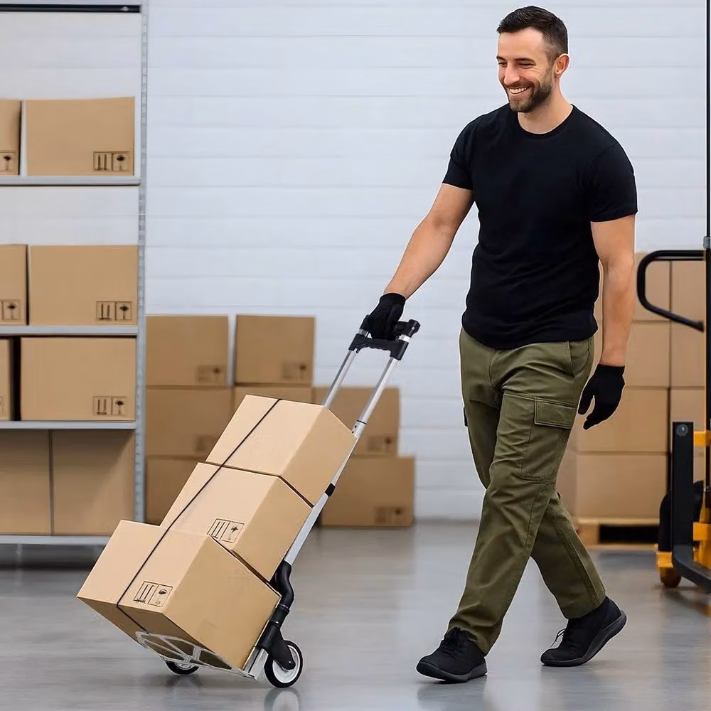 Havendro Heavy Duty Folding Aluminium Hand Truck, Silver, 60kg Capacity – 5