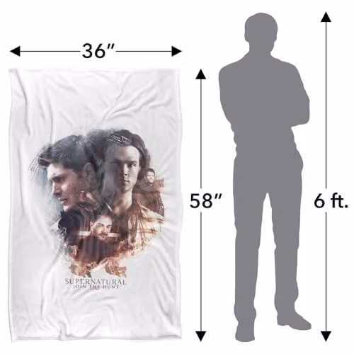 Warner Bros. Supernatural Sam Dean Crowley Circle Silky Touch Super Soft Fleece Throw Blanket, Multicolour, W/D/H: 91.44 x 147 x 1 cm – 3