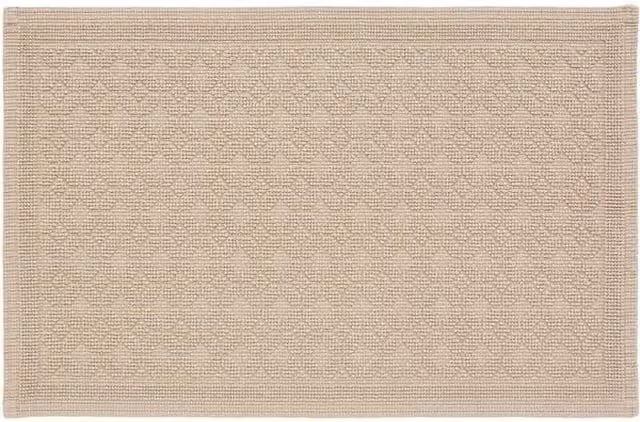 Murmur Stella Round Cotton Bath Mat in Beige with Star Graphic Design
